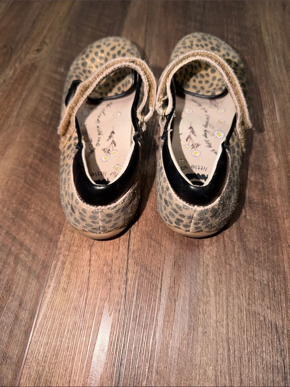 Livie & Luca Leopard Print Leather Girls Ballet Flat Shoes Sz 13